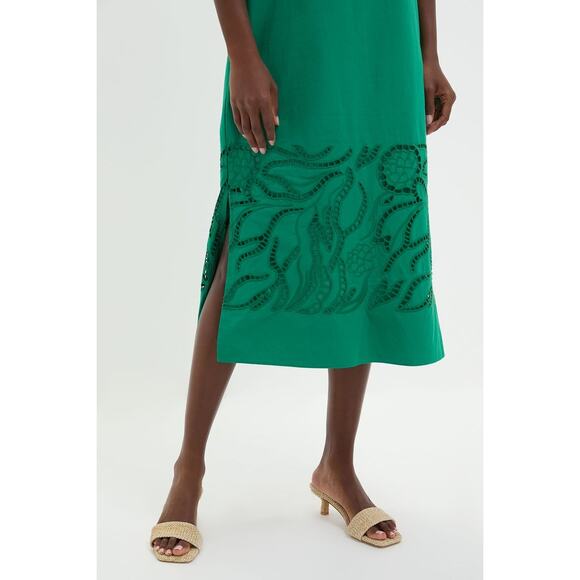 HYACINTH HOUSE Emerald Green Eliza Midi Dress Size XL NWT Retail $168 Tuckernuck - Picture 6 of 9